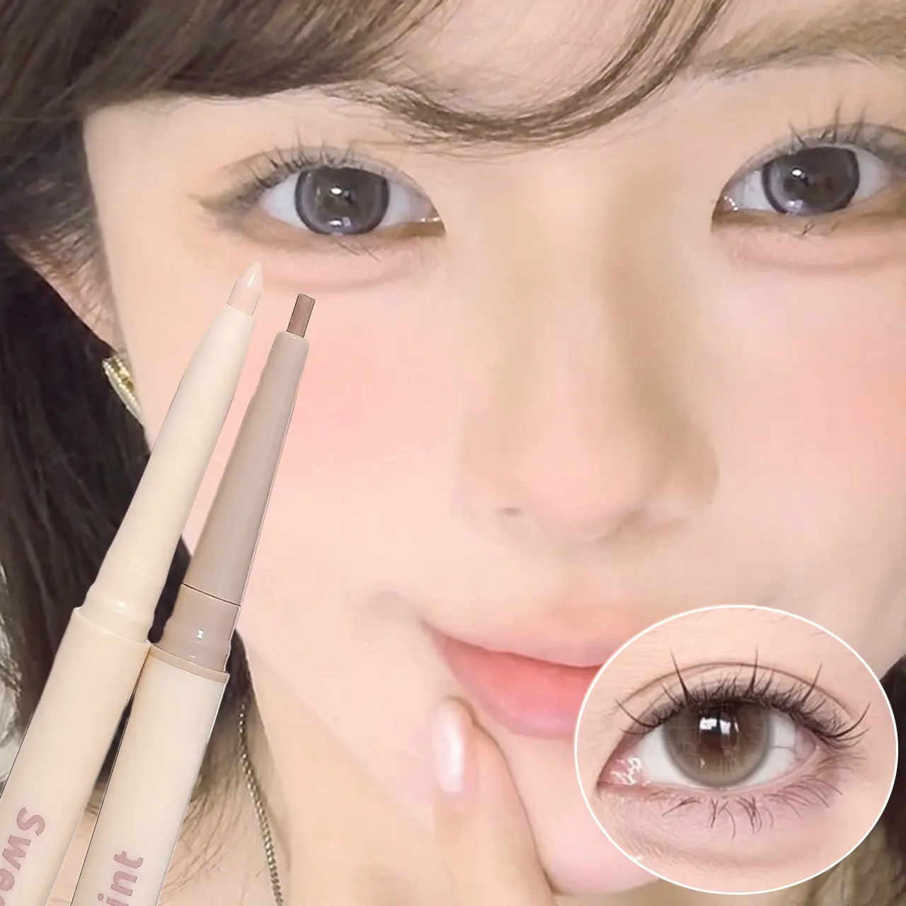 Double-end Under-eye Highlighter Pen Eyeliner Pencil Matte Nude Highlight Bronzer 2 in 1 Shadow Pen Brightening Eye Makeup — image 2