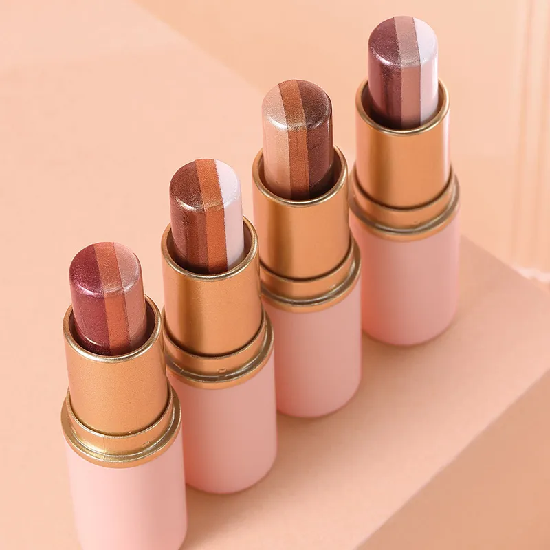 Three-color Eyeshadow Pen Highlighting Stick Waterproof Easy-to-Use Glitter Pearl Eyeshadow Stick Shimmer One-Swipe Eyes Makeup — image 4