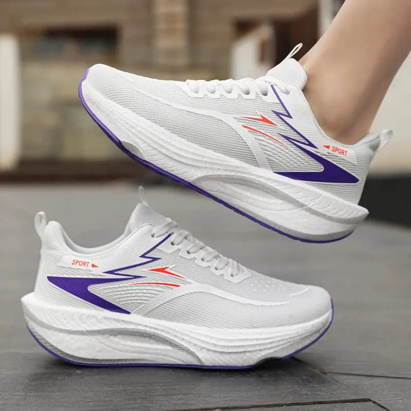 Marathon Men Sports Running Shoes Carbon Board Air Cushion Breathable Lightweight Women's Comfortable Athletic Nonskid Sneakers
