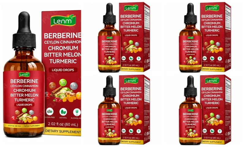 Berberine Liquid Drops Chromium & Ceylon Cinnamon Supports Vitality Metabolic Wellness Digestive Health Sugar-Free Non-GMO 60ml