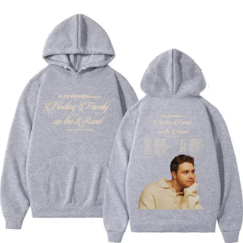 Alex Warren Finding Family on The Road 2026 World Tour Hoodies Sweatshirts Men Women Fashion High Quality Retro Oversized Hoodie — image 6