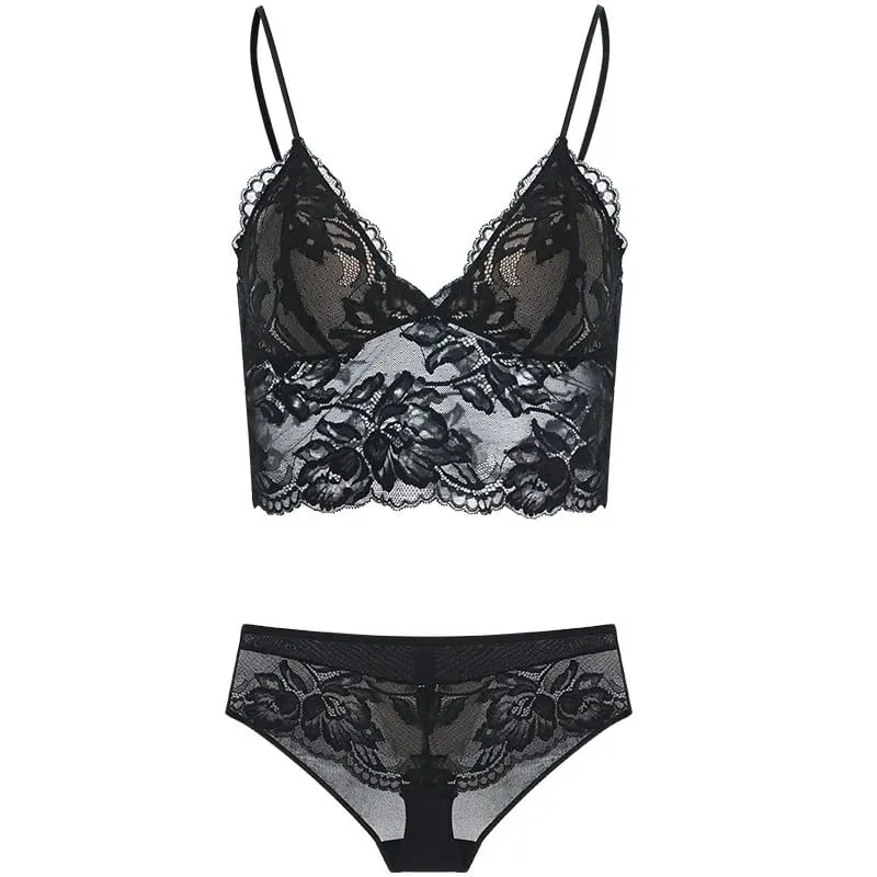 Women's French Thin Lace Wireless Set Strapless Triangle Cup Slim Invisible Bra Perfect for Big Bust To Look Smaller Daily S-xl — image 12