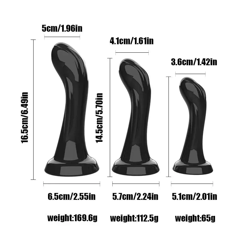Consolador realista curvado con ventosa fuerte, juguete sexual de punto G suave y Flexible para mujeres y hombres, Dillo realista negro, morado y transparente — image 3