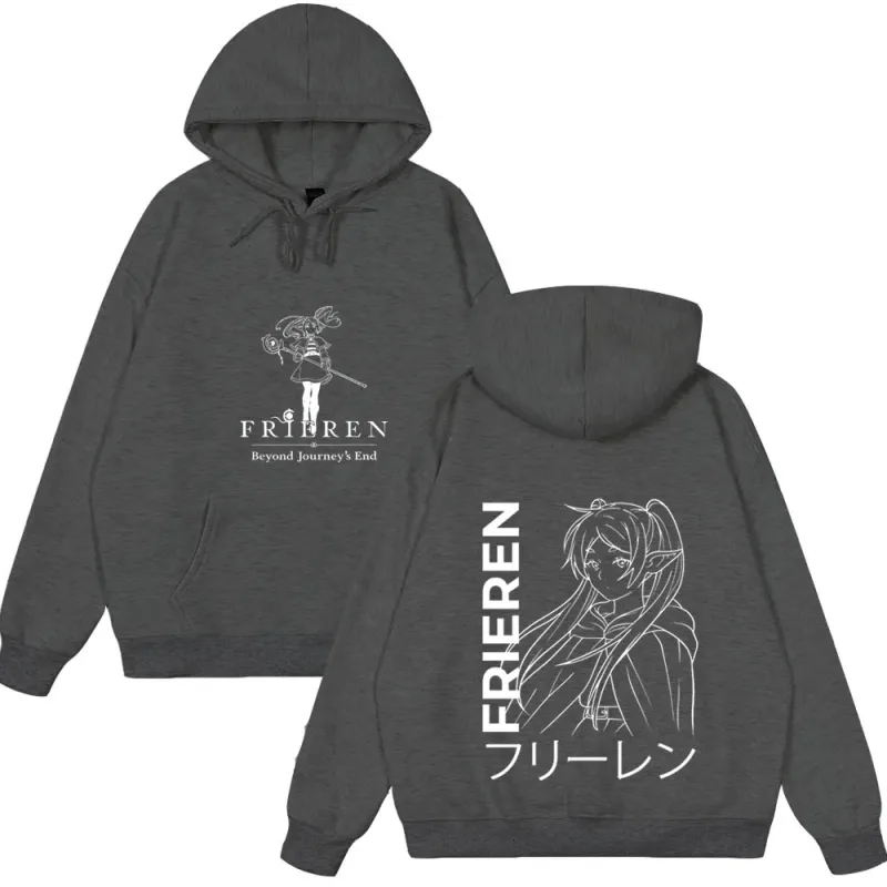 Anime Frieren: Beyond Journey's End Hoodies Men's Women Clothing Fashion Harajuku Tops Couple Style Wears Winter Fleeece Clothes — image 12