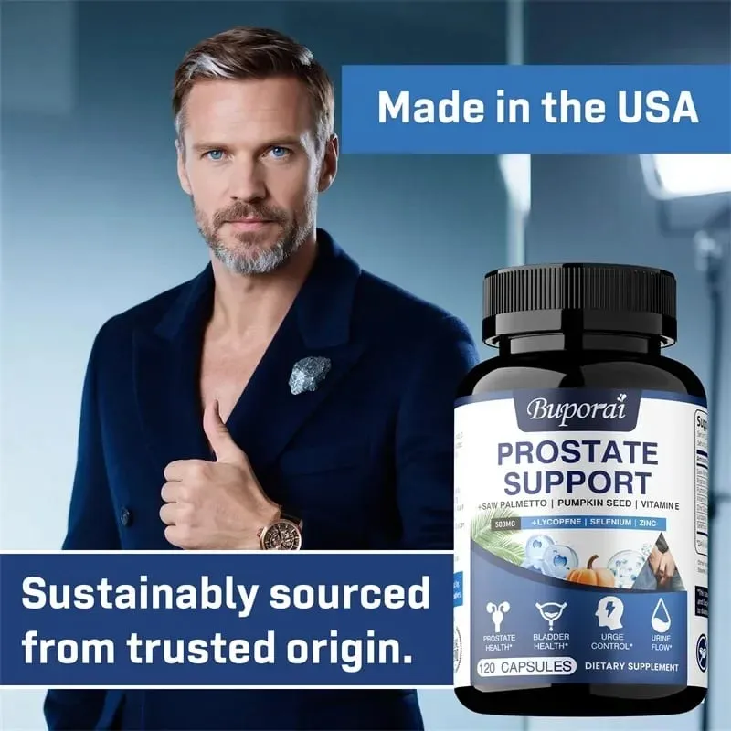 Prostatastöd - främjar prostata- och urinvägshälsan Minskar urineringsfrekvensen förbättrar immuniteten Icke-GMO