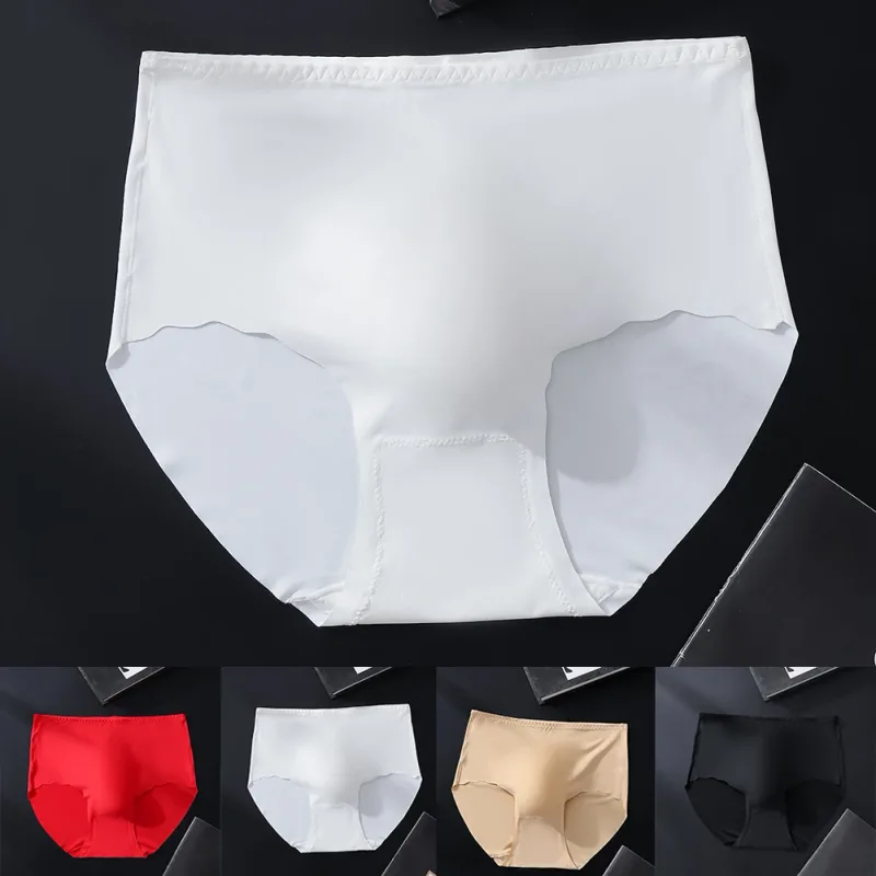 Men Ultra-Thin Briefs Seamless Ice Silk Plus Size Briefs 3D Bulge Pouch Solid Underwear High-Waisted Breathable Panties — image 8