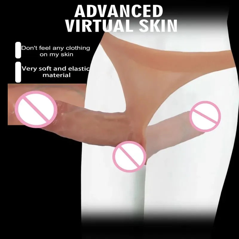 Silicone Double Penis Dildo Wearing Pants Dick Realistic Penis Toy for Lesbian Couple Strap on Masturbator Adult Sex Toys