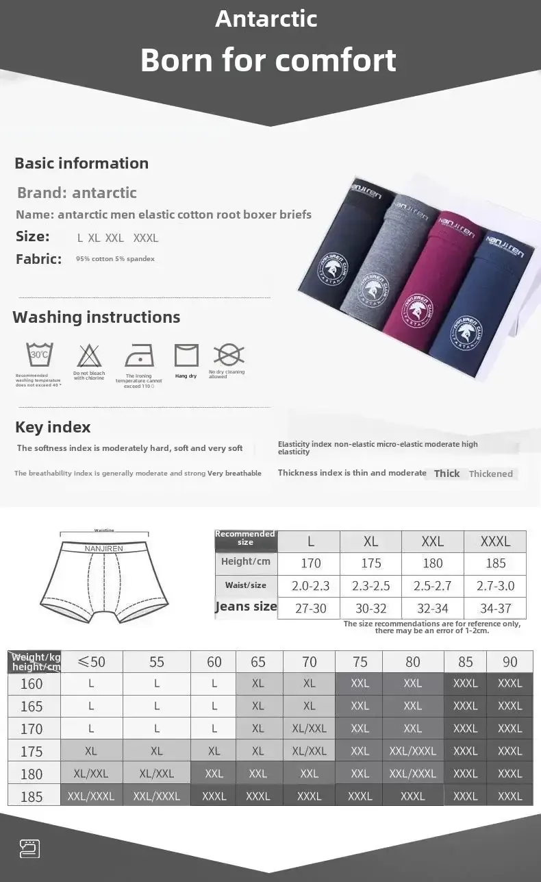 4 pacote masculino plus size boxer shorts de algodão anti-chafe roupa interior grande e alto respirável solto ajuste elástico na cintura boxers — image 6