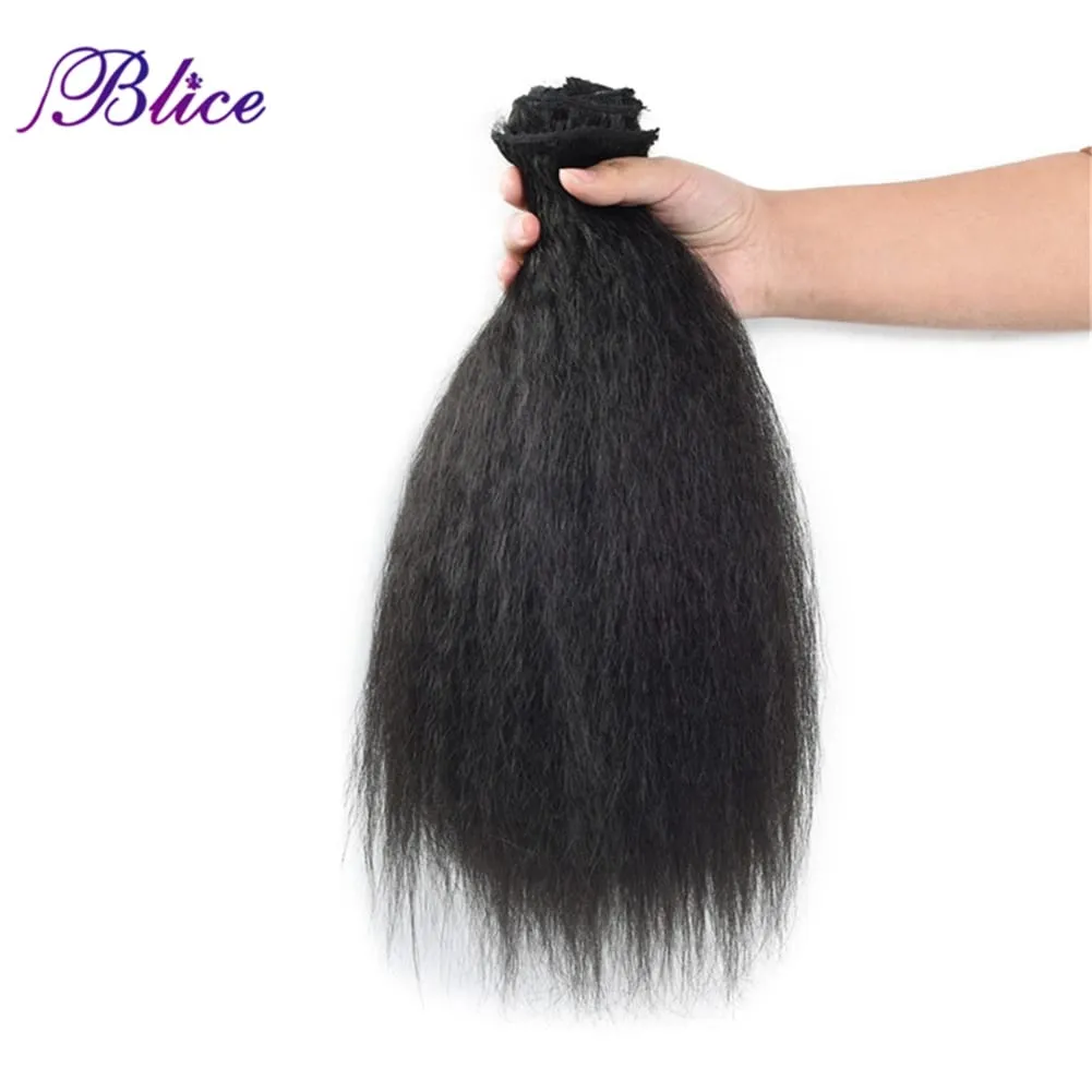 Blice Synthetic Clip In Hairpieces Kinky Straight Women Hair Accessories Heat Resistant Hair Extensions 5Pcs/set Deal — image 4