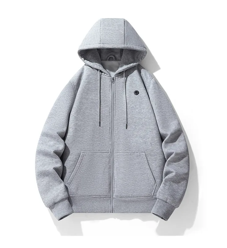USB Heating Luvtröjor Herr Vinter Eluppvärmda Luvtröjor Jackor Uppvärmd Zipper Hoodie Infraröd 5 Värmeområden Jacka Svart Grå — image 15