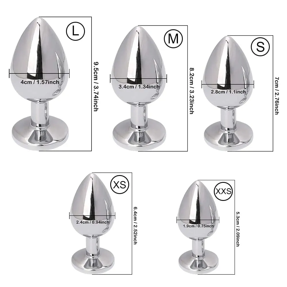 Luxury Metal Anal Plug Set Jewel Butt Trainer Kit Mga Pang-adultong Laruan para sa Mga Lalaki Babae Mga Mag-asawa Mga Beginners Mga Regalo sa Seks Malaki Katamtaman Maliit na Pink — image 3