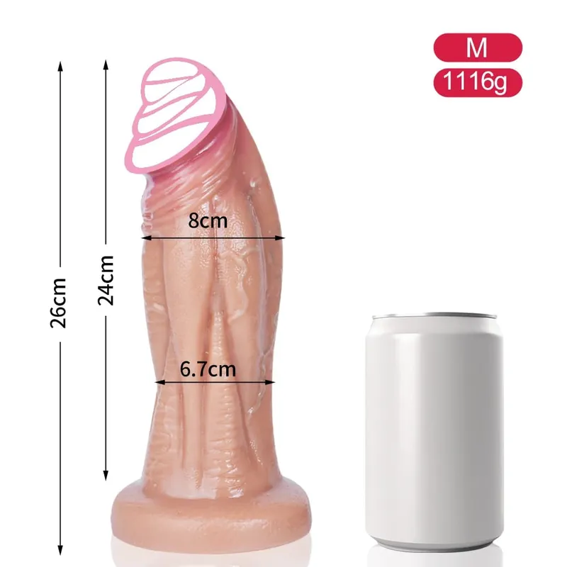 Büyük Yumuşak Yapay Penis Süper Yumuşak Silikon Büyük Penis Vantuz ile Esnek G-spot seks oyuncakları Kadın erkek Lezbiyen — image 12