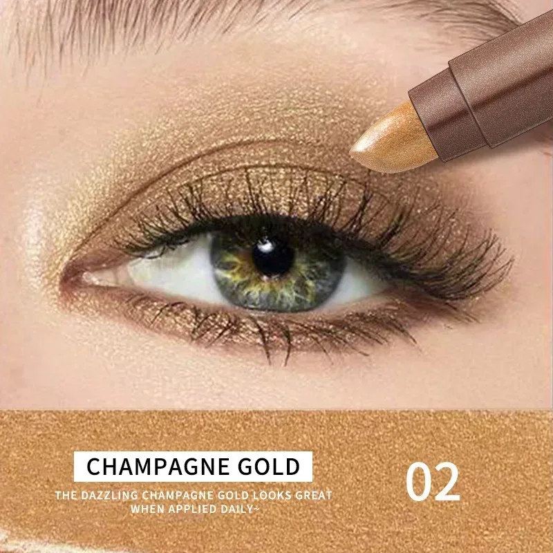 Double Head Waterproof Eyeshadow Sticks Long Lasting High Pigmented Shimmer Glitter Neutral Brown Eyeshadow Pencil Crayon Makeup