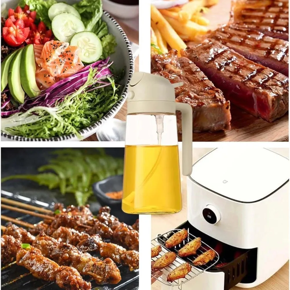 Pulvérisateur d'huile d'olive en plastique 500ml 2 en 1, 1 à 4 pièces, pulvérisateur d'huile de cuisson pour friteuse à Air de cuisine, cuisson de salade, grillades BBQ — image 6