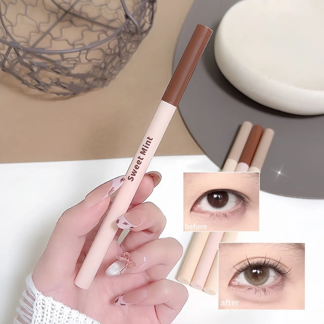 Double-end Under-eye Highlighter Pen Eyeliner Pencil Matte Nude Highlight Bronzer 2 in 1 Shadow Pen Brightening Eye Makeup — image 4