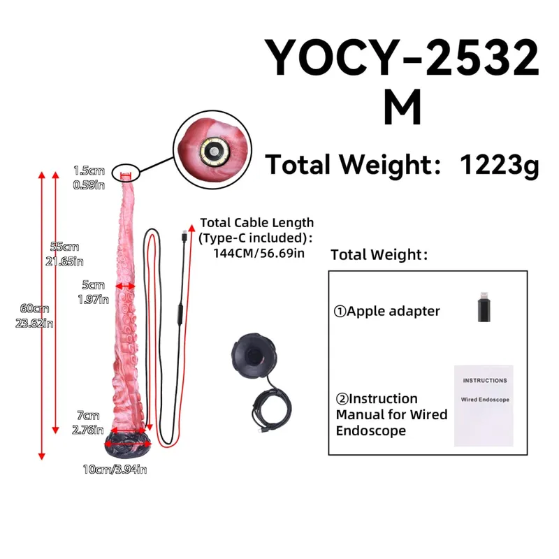 Plugue anal longo de silicone com função de endoscópio inteligente, ponto G, estimulação profunda, brinquedos sexuais, câmera, luz de LED, exploração corporal — image 14