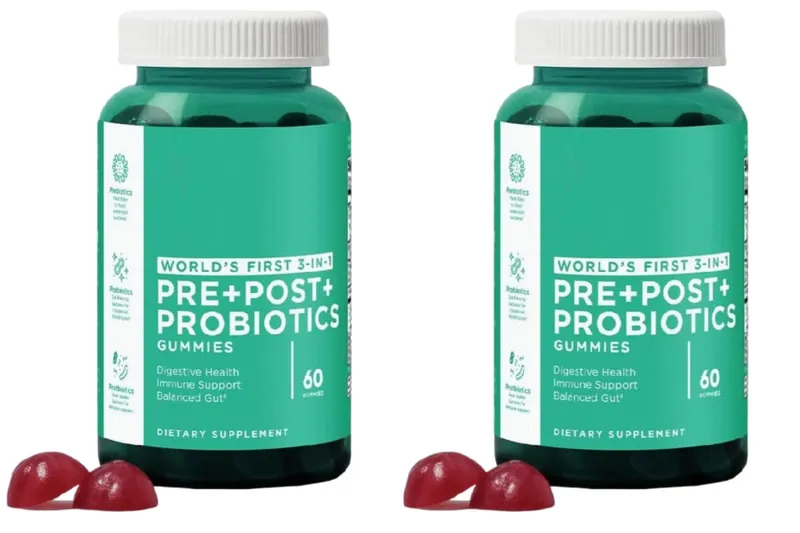 Conjunto de gomas de 3 pacotes: Ashwagandha para alívio do estresse, probióticos para a saúde intestinal + suplemento ACV Detox vegano sem glúten 60 ct cada — image 9