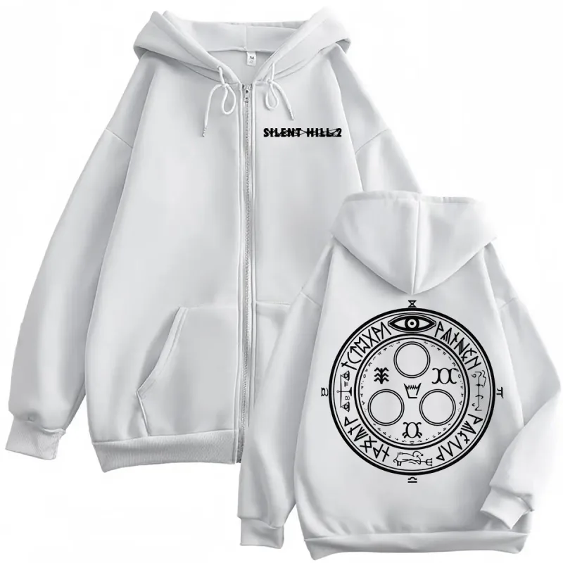 Limited Silent Hill 2 Game Print Zipper Hoodies Moda de alta qualidade Zip Up Pullovers Homens Mulheres Casual Moletons de Manga Longa — image 7