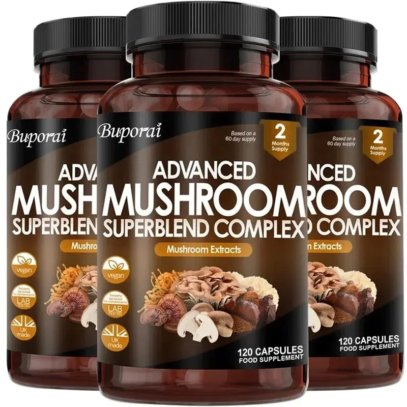 Mushroom Super Blend Complex - Brain Nervous System Health and Memory Supplements Immunity Sleep Energy Mood Support — image 11