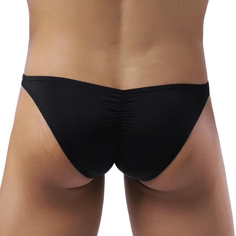 Cueca masculina sexy elástica de seda gelada calcinha ultrafina de cintura baixa — image 7