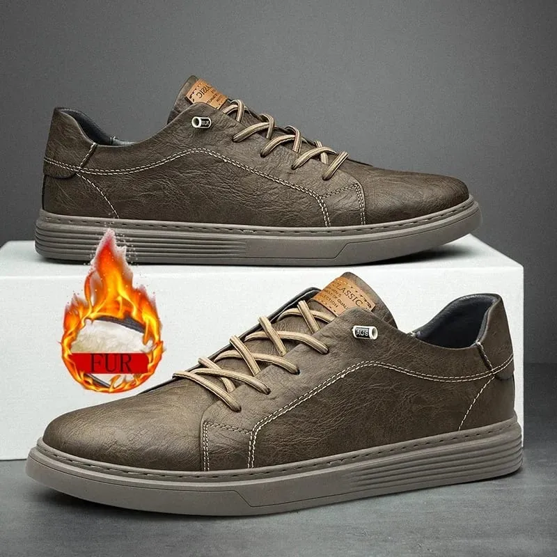 Brand Italian Genuine Leather Casual Shoes Men's Oxford Outdoor Black Jogging Shoes Men's Office Dress Shoes Big Size:36-47 — image 8