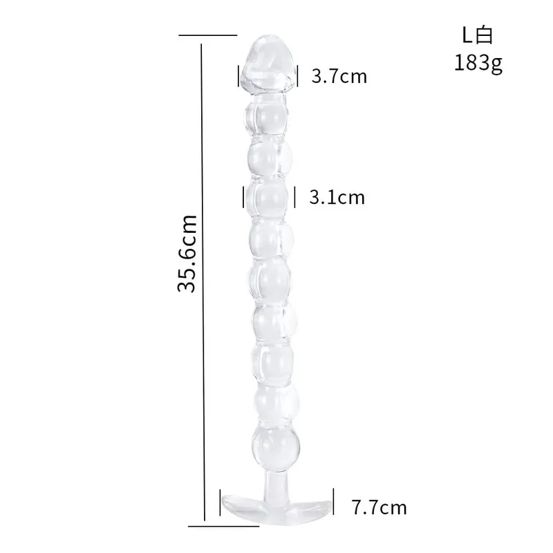 40cm vibrador de vidro pênis artificial pau cristal anal grânulo butt plug massagem próstata masturbar brinquedo sexual para mulheres adultas — image 9