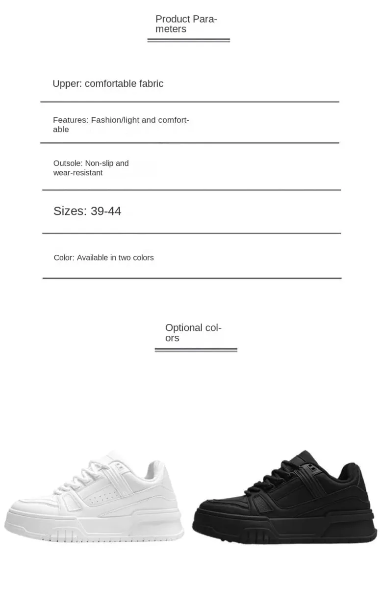 Men's Spring Autumn Unique Design Versatile Casual Pure Black Sneakers Teen Sports Thick Bottom Heightening Trendy Loers — image 10