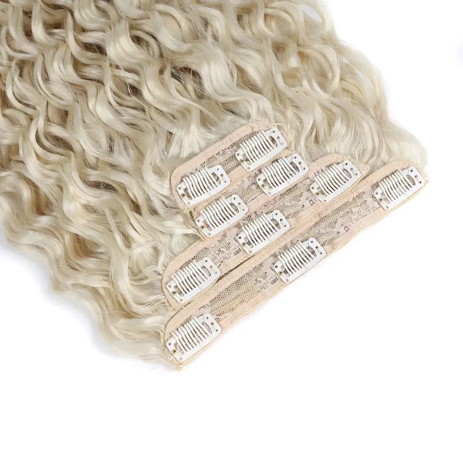 Alana 28inch Synthetic Long Water Curly Clip In Hairpieces Hair Extensions Kinky Curly Clip-in Hair Heat Resistant Organic Fiber — image 6