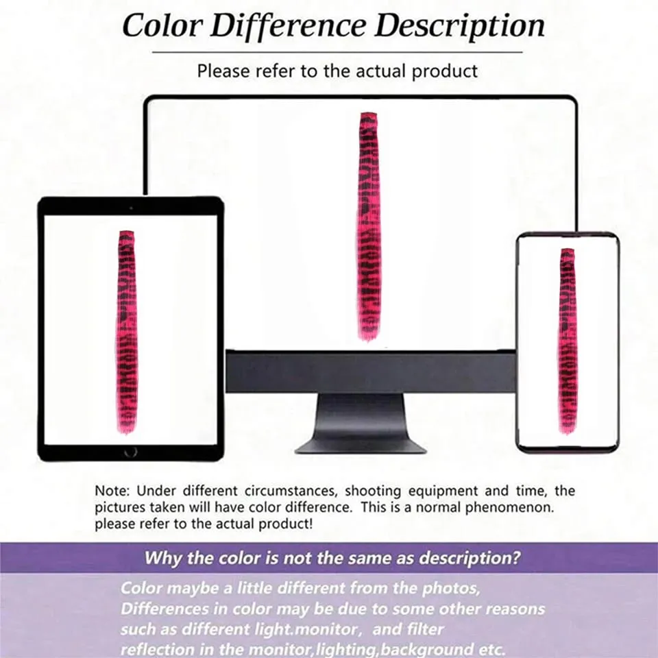 1pc/set Stripe Printed Hair Colorful Long Straight Hair Pieces Synthetic Clip-in Hair Extensions for Daily Use Party Halloween — image 7