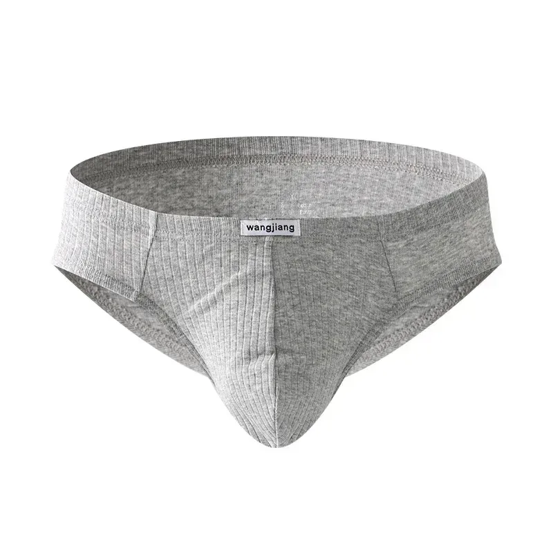 Men's Ribbed Cotton Separate Pouch Briefs Breathable Low Rise Soft Stretch Underwear Panties 1PC — image 16
