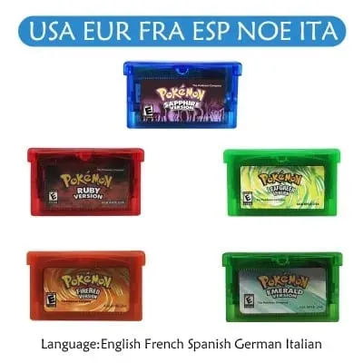 GBA Game Pokemon Series Video Game Cartridge Console Card Pokemon Emerald FireRed Ruby LeafGreen Sapphire Multi-language — image 1