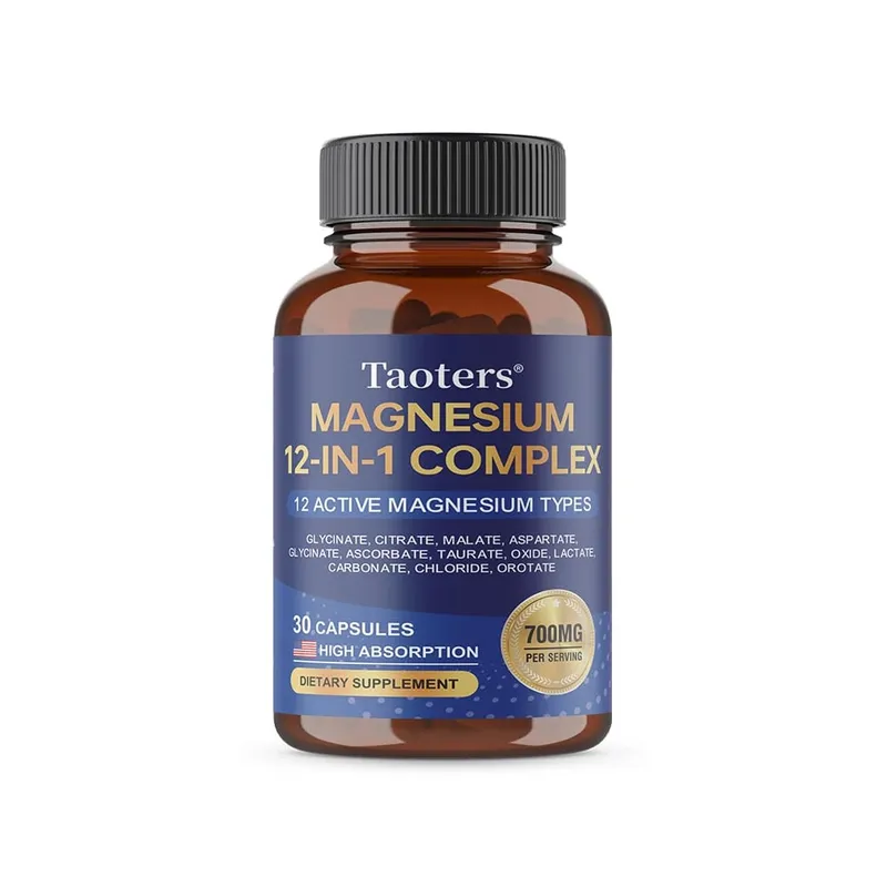 Magnesium 12-IN-1 Complex - Sinusuportahan ang Heart and Bone Health Aids Relaxation Nagpapabuti sa Lakas ng Muscle at Nagpapalakas ng Immunity
