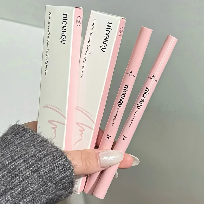 Two-tone Paste Lying Silkworm Pen Under Eye Liner Brighten Shadow Pencil Makeup Nude Pink Beige Eyeliner Pen Contouring — image 6