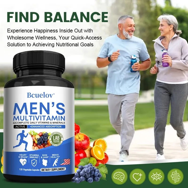 Men's Daily Multivitamin – 22 Vitamins & Minerals Vegan Dietary Supplement for Energy Immunity Digestion Skin & Overall Health — image 4