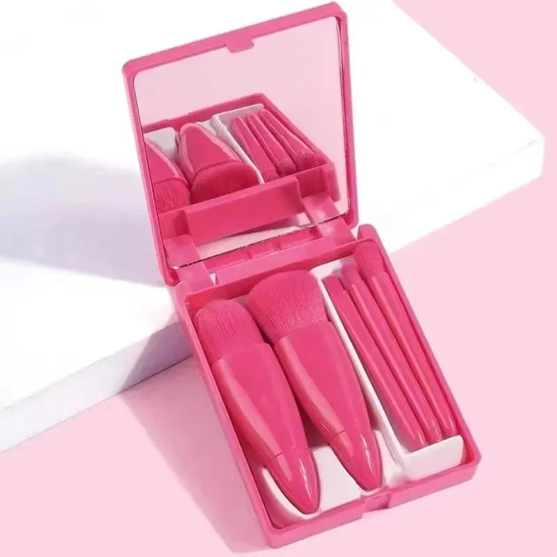 10pcs Pink Makeup Brush Set for Beginners Mini Portable Foundation Eyeshadow Brushes with Crystal Handle Includes Brush Pouch — image 27