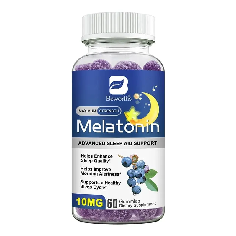 B BEWORTHS Mirtilo Melatonina 10 mg Gomas para dormir Criativo para dormir Pílulas para dormir Melatonina para dormir relaxante para adultos