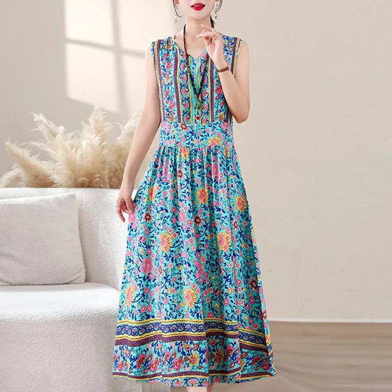 New Fashion 2026 Casual Summer Clothes Dresses For Women Vintage Dress V-neck Fashion Plus Size Women Clothing — image 14