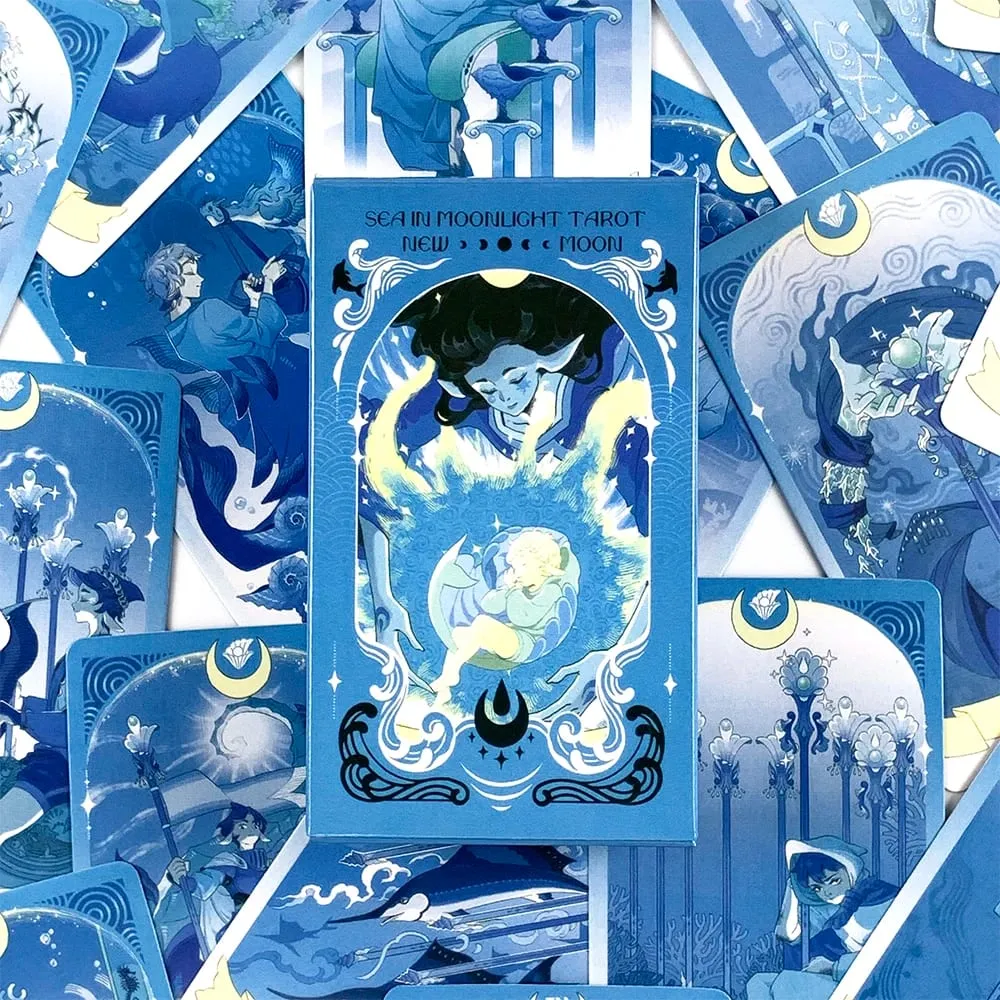 Cartes de Tarot Sea in Moonlight 78 cartes Version anglaise jeux de société de divination parfaits pour la guérison émotionnelle et la lecture intuitive — image 3