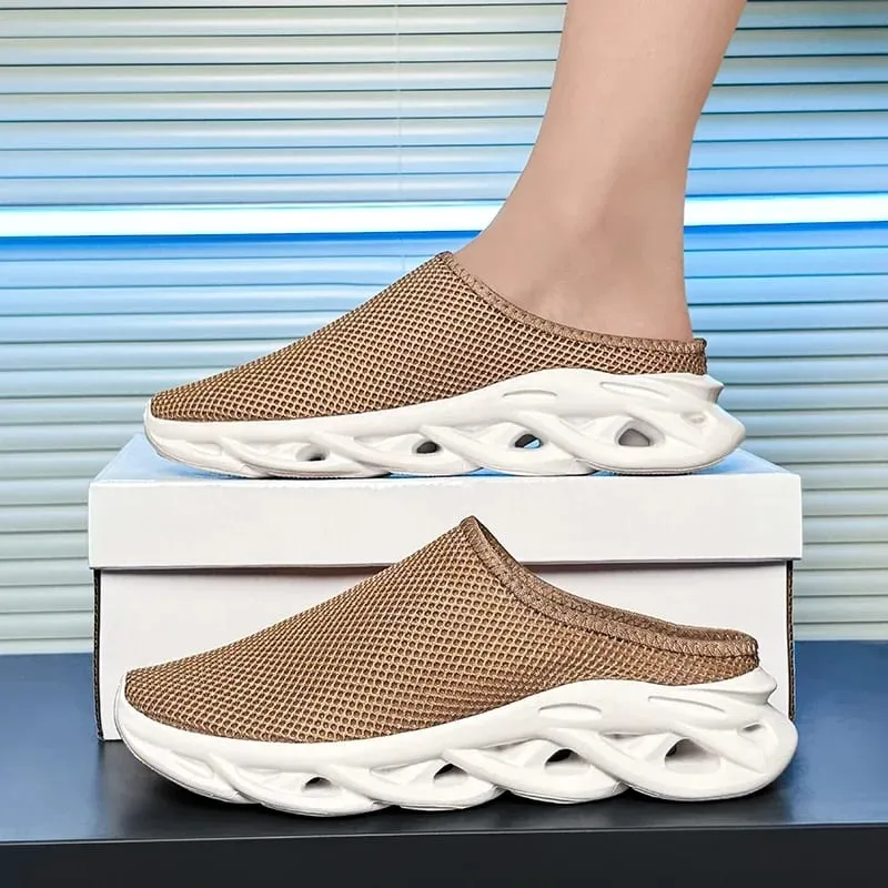 Men Slippers Summer Breathable Home Indoor Slippers Men Thick Bottom Slides Fashion Couple Walking Shoes Chanclas Hombre 39-48 — image 5