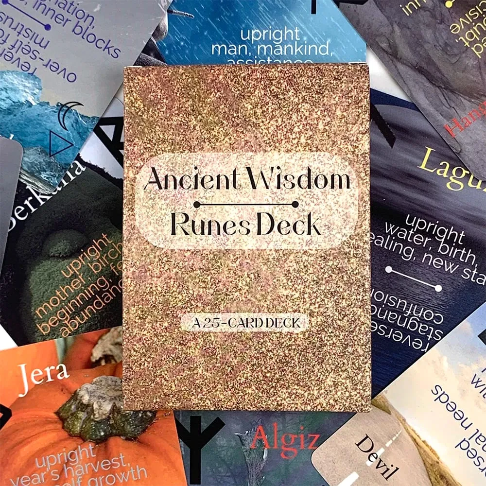 New Ancient Wisdom Runes Deck A 25 Precious Oracle Cards For Inspire Your Life and Destiny Game Cards Meditation & Party Games — image 3