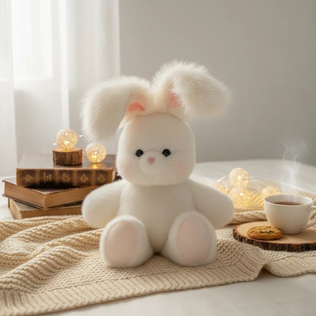 New Durable High Quality Portable Design Soft Rabbit Animal Pillow Emotional Support 17.7inch Cute with Long Ear — image 1