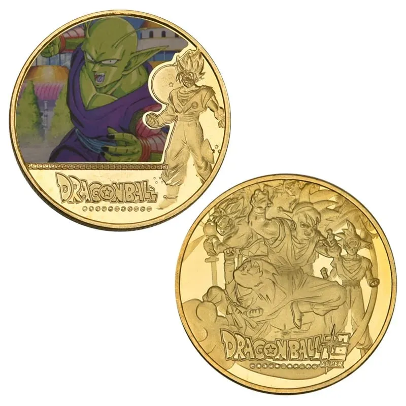 Dragon Ball Banhado A Ouro Moeda de Ouro Son Goku Vegeta Moedas Comemorativas Crianças Clássico Anime Periféricos Coleção Brinquedo Lembrança — image 17