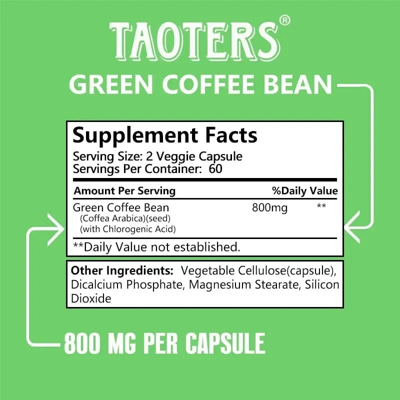 Supplément de perte de poids en grains de café vert 1200 mg - Stimule le métabolisme et l'endurance brûle la graisse du ventre — image 5