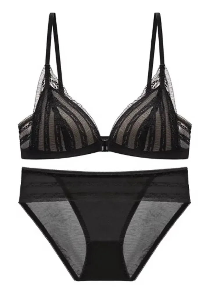 Push Up Bra for Small Breasts - Front Close Lace Bralette Wireless Demi Triangle Cup Sexy Underwear Thin Demi Cup Small Chest — image 6