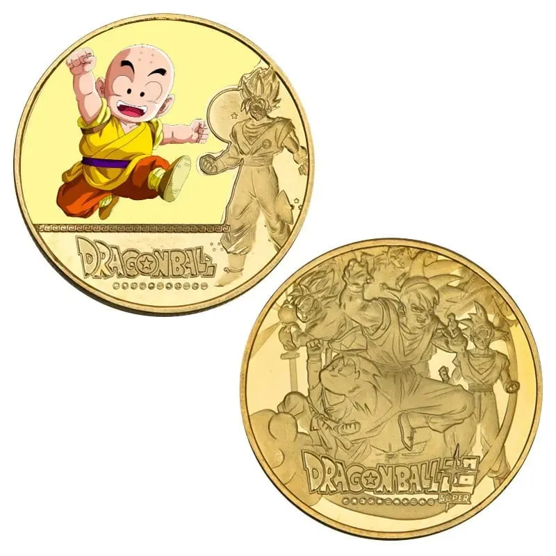 Dragon Ball Banhado A Ouro Moeda de Ouro Son Goku Vegeta Moedas Comemorativas Crianças Clássico Anime Periféricos Coleção Brinquedo Lembrança — image 23