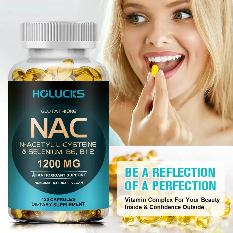 NAC-kapsler 1200mg - Støt hudsundhed Cellulær energi Antioxidant Detox Forbedrer immunitet Forbedrer fordøjelsen — image 7