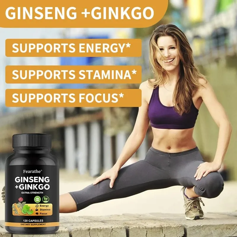 Panax Ginseng + Ginkgo Biloba Complex Capsules - Traditionally Used to Boost Energy Memory and Focus for Men and Women — image 3