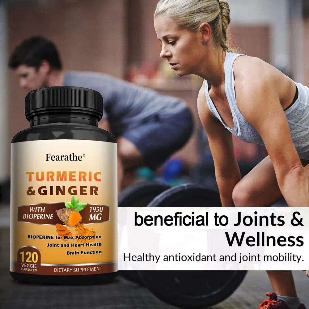 Organic Turmeric Curcumin 1500mg Capsules with Ginger & Black Pepper Support Joint Muscle Digestive & Immune Wellness