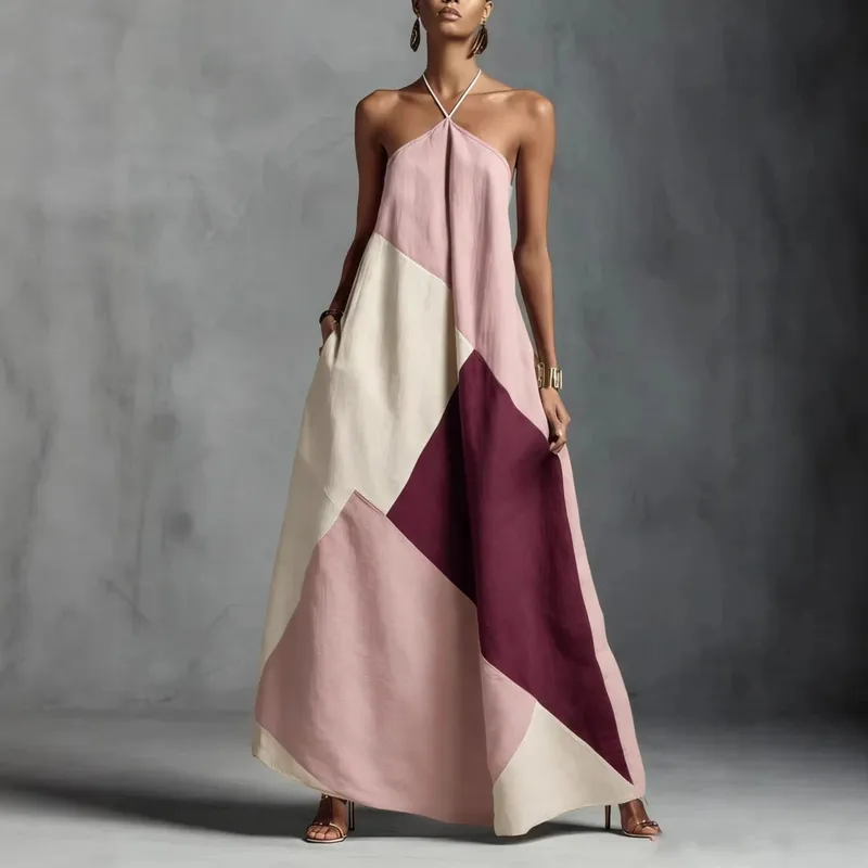 2026 New Cross-Color Printed Cross-Border Dress Loose Long Skirt Leisure Spring and Summer Style — image 3
