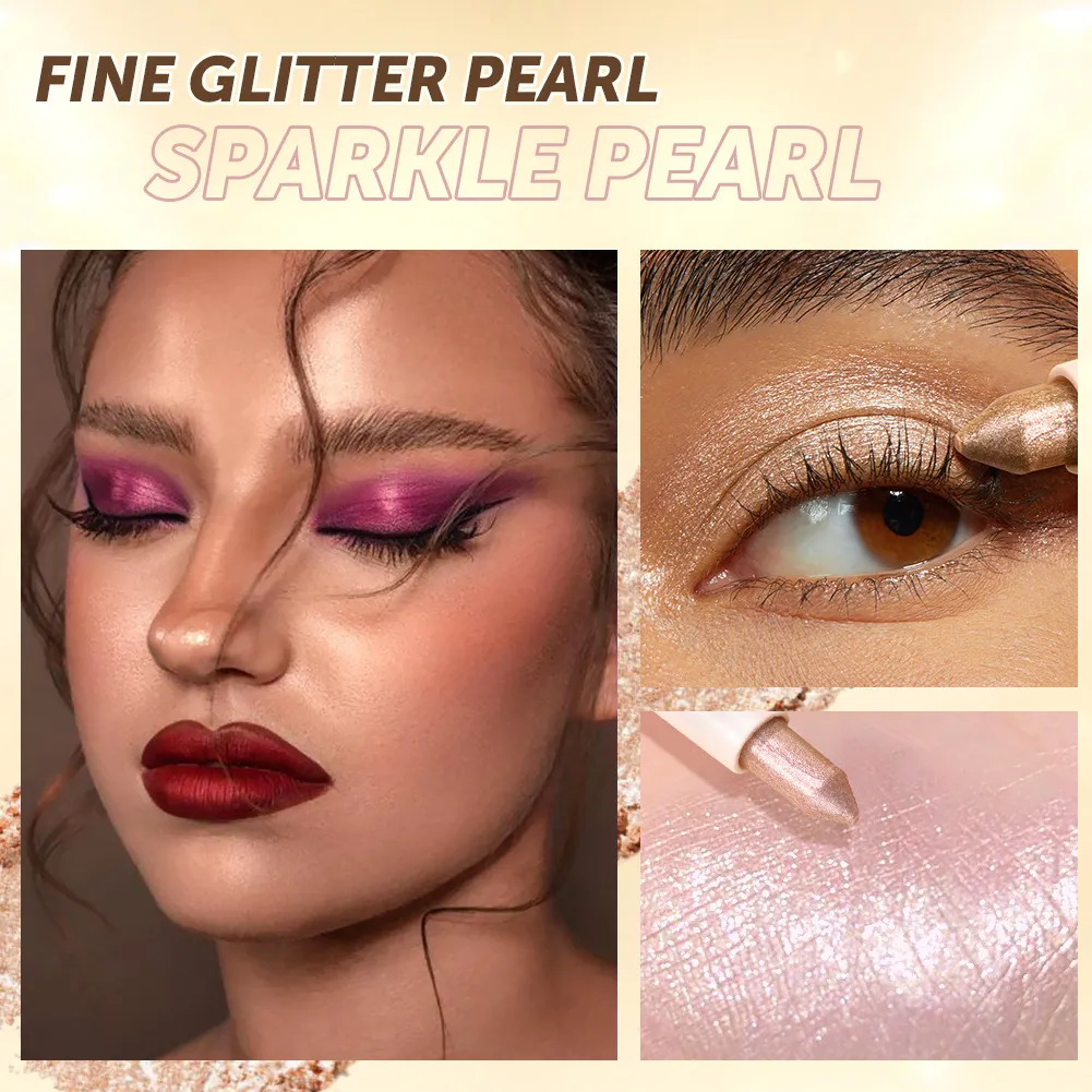 1Pc Shiny Champagne Eyeliner Pencil Glitter Eye Shadow Lying Silkworm Pen Waterproof Beauty Cosmetics Women Makeup — image 4